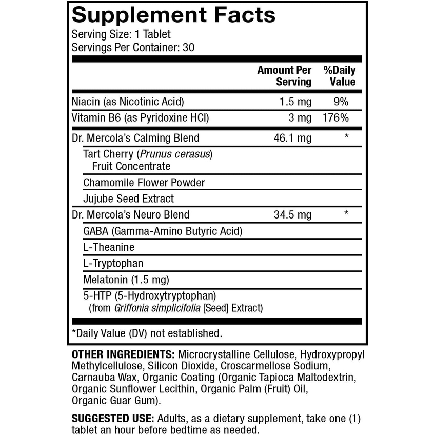 Помощь при бессоннице с мелатонином / Sleep Support with Melatonin, Dr. Mercola, 30 таблеток