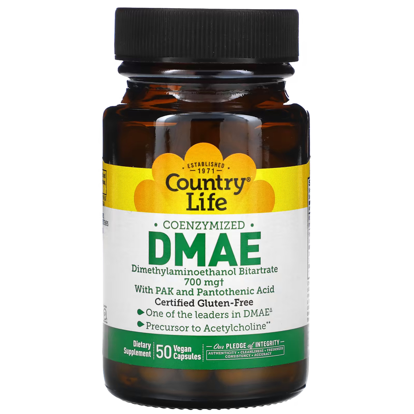 Діметиламіноетанол коферментований / DMAE, Country Life, 350 мг, 50 шт