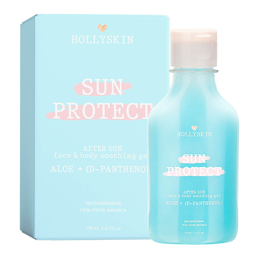 Заспокійливий гель після засмаги з алое вера й Д-пантенолом Hollyskin Sun Protect After Sun Face&Body Soothing Gel Aloe + D-Panthenol