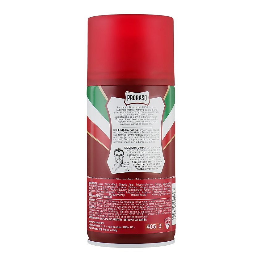 Пена для бритья питательная с экстрактом карите и сандаловым маслом Proraso Red Line Shaving Foam