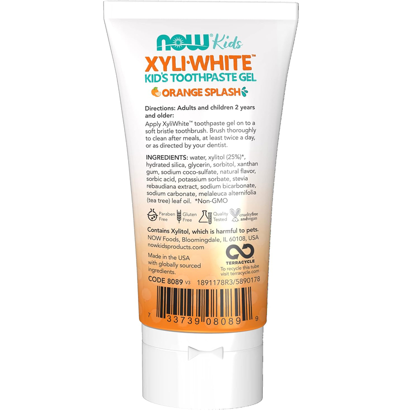 Зубная паста-гель для детей со вкусом апельсина NOW Foods Solutions XyliWhite