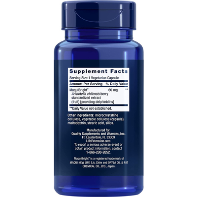 Средство для поддержания функций слезных желез / Tear Support with MaquiBright Maqui Berry Extract, Life Extension, 60 мг, 30 капсул