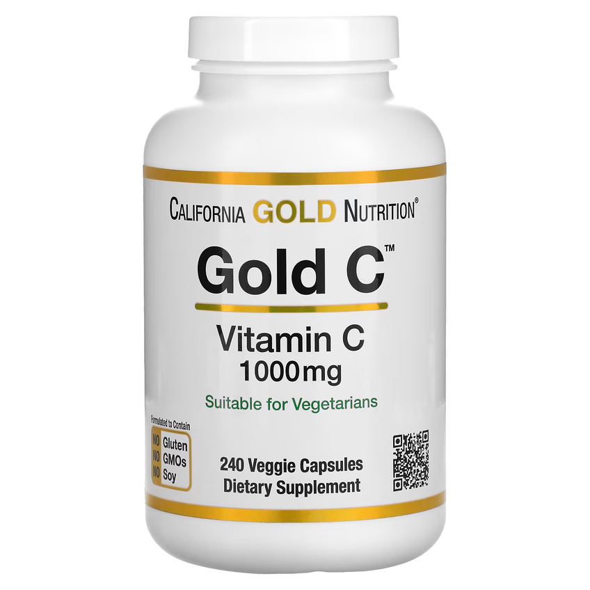 Gold C / Витамин C класса USP, California Gold Nutrition, 1000 мг, 240 вегетарианских капсул