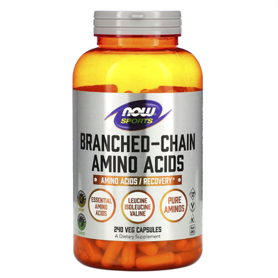 Амінокислоти з розгалуженими ланцюгами (BCAA) / Branched Chain Amino Acids, Now Foods, Sports, 240 капсул