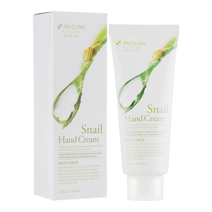 Крем для рук с муцином улитки 3W Clinic Snail Hand Cream