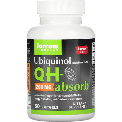 Убихинол / Ubiquinol QH-Absorb, Jarrow Formulas, 200 мг, 60 гелевых капсул