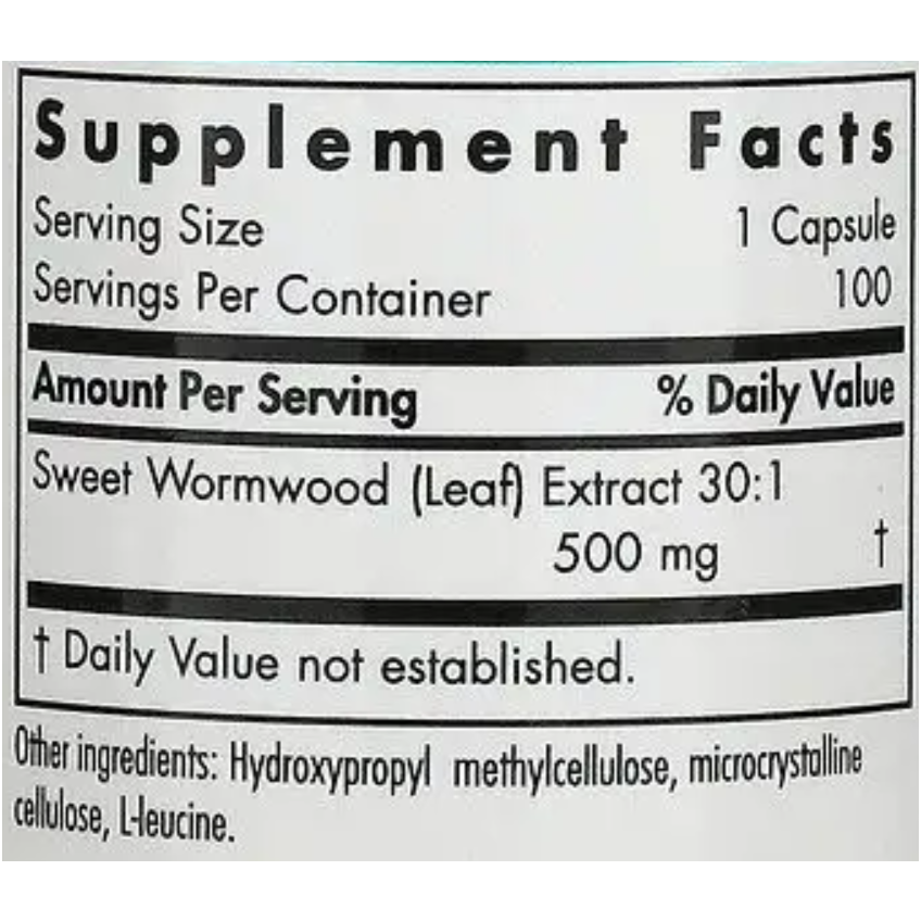 Полин однорічний / Artemisia, Nutricology, 500 мг, 100 капсул