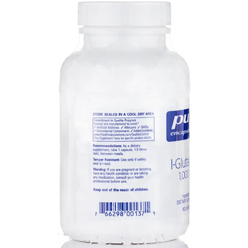 L-глютамін / l-Glutamine, Pure Encapsulations, 1000 мг, 90 капсул