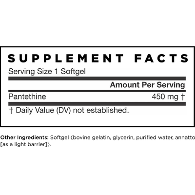 Пантетин / Pantethine, Jarrow Formulas, 450 мг, 60 гелевих капсул