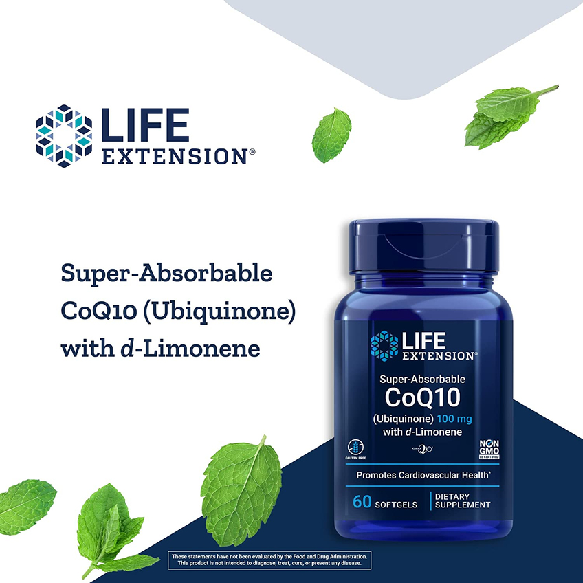Супер убихинол с улучшенной поддержкой митохондрий / Super Ubiquinol CoQ10, Life Extension, 100 мг, 60 гелевых капсул
