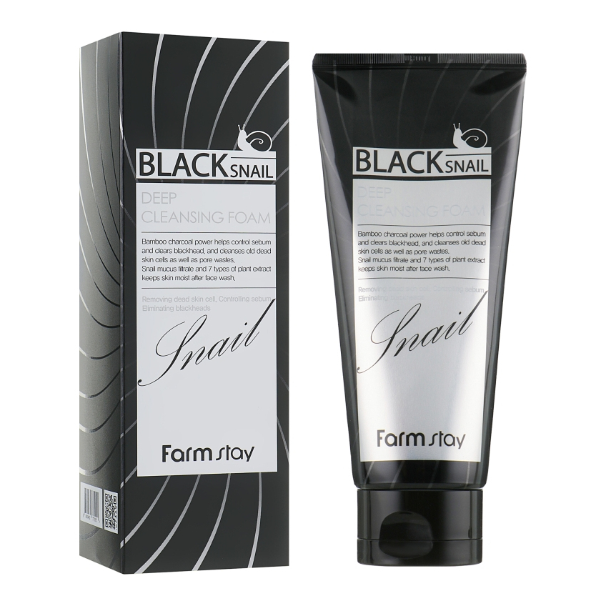 Пенка для лица с муцином черной улитки FarmStay Black Snail Deep Cleansing Foam