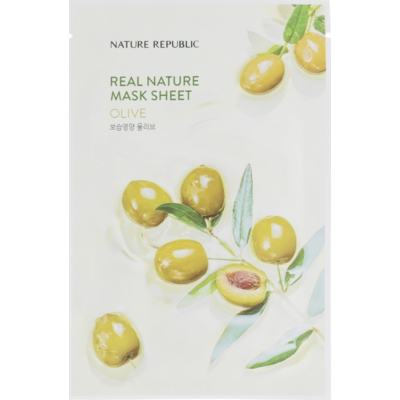 Тканинна маска для обличчя з екстрактом плодів оливи Nature Republic Real Nature Mask Sheet Olive