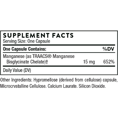 Бисглицинат марганца / Manganese Bisglycinate, Thorne Research, 15 мг, 60 капсул