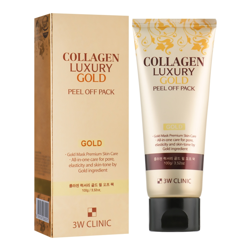 Золотая маска-пленка 3W Clinic Collagen & Luxury Gold Peel Off Pack