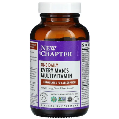 Ежедневная мультивитаминная добавка для мужчин / Man's One Daily Multivitamin, New Chapter, 96 таблеток