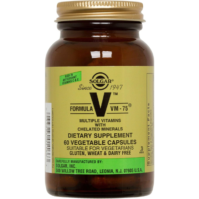 Мультивитамины и хелатные формы минералов «Формула VM-75» / Multiple Vitamins with Chelated Minerals «Formula VM-75, Solgar, 60 вегетарианских капсул