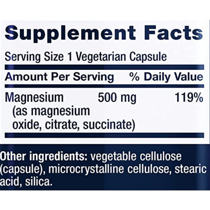 Магній / Magnesium Caps, Life Extension, 500 мг, 100 капсул