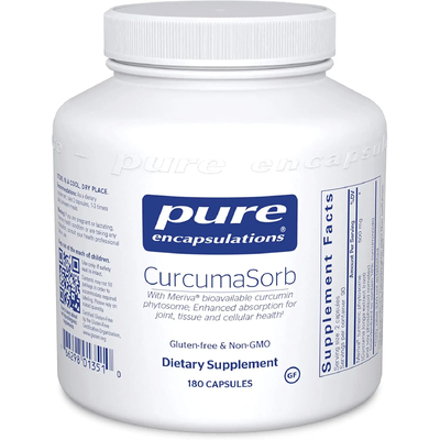 Фитосомы куркумина c высокой биологической доступностью / CurcumaSorb, Pure Encapsulations, 250 мг, 180 капсул