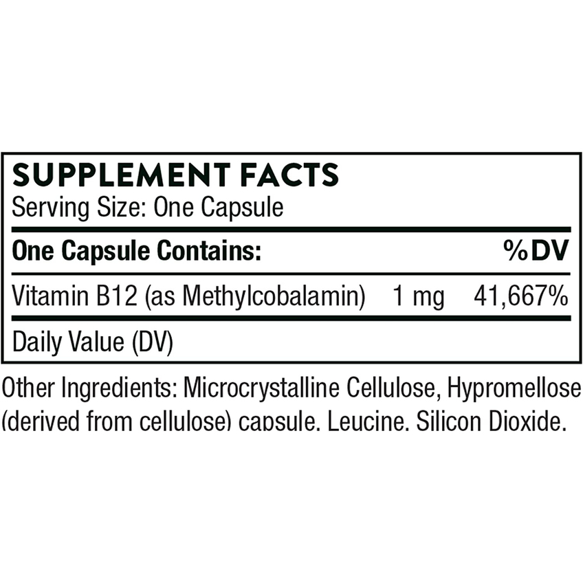 Метилкобаламін / Methylcobalamin (Methyl-B12), Thorne Research, 1 мг, 60 капсул