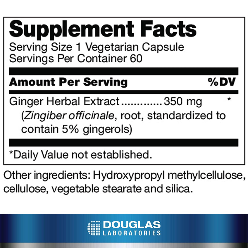 Корень имбиря Макс-V / Ginger Root Max-V Revised, Douglas Laboratories, 350 мг, 60 капсул