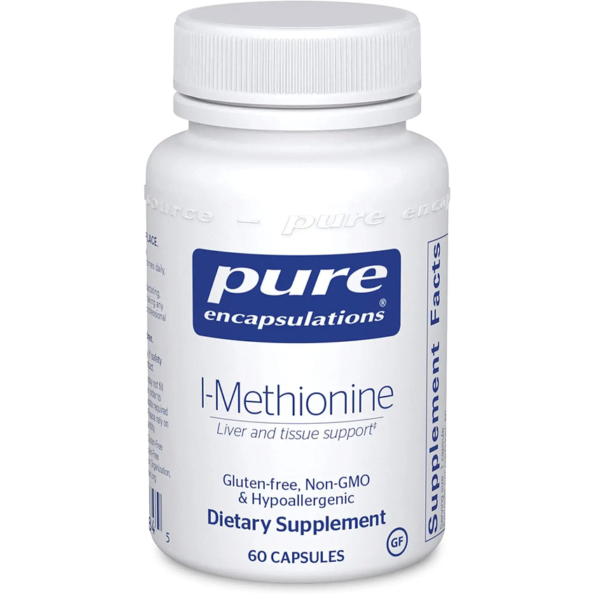 L-метионин / l-Methionine, Pure Encapsulations, 375 мг, 60 капсул
