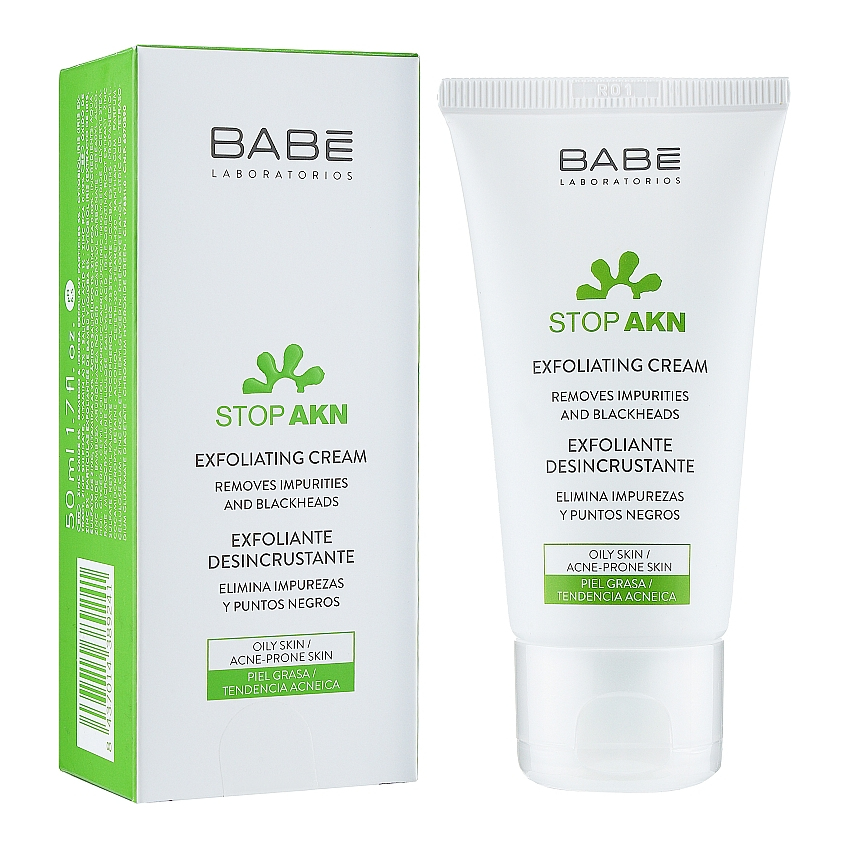 Очищуючий крем-скраб для жирної та проблемної шкіри Babe Laboratorios Exfoliating Cream