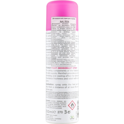 Дезодоруючий спрей для ступень ніг Titania Foot Care Spray