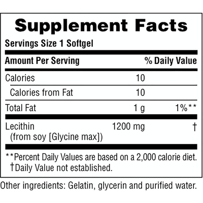 Лецитин / Lecithin, Nature's Plus, 1200 мг, 90 гелевых капсул