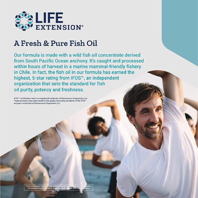 Супер омега-3 из рыбьего жира с ЭПК и ДГК / Omega Foundations Super Omega-3, Life Extension, 120 гелевых капсул