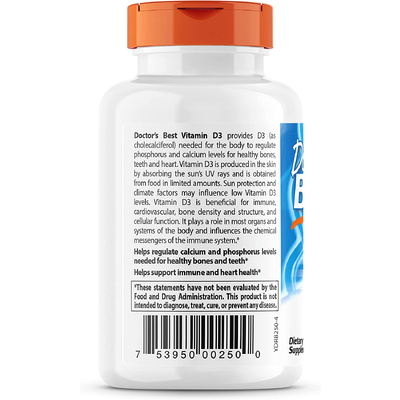 Вітамін D3 / Vitamin D3, Doctor's Best, 125 мкг, 180 капсул