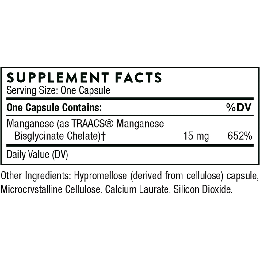 Бисглицинат марганца / Manganese Bisglycinate, Thorne Research, 15 мг, 60 капсул
