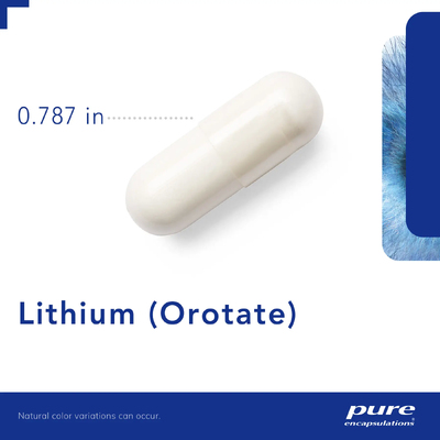 Литий (оротат) / Lithium (orotate), Pure Encapsulations, 5 мг, 180 капсул