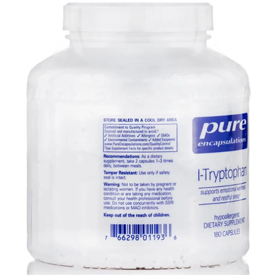L-триптофан / l-Tryptophan, Pure Encapsulations, 180 капсул