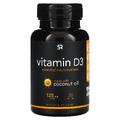 Вітамін D3 з кокосовою олією / Vitamin D with Coconut Oil, 125 мкг (5000 МО), Sports Research, 30 гелевих капсул