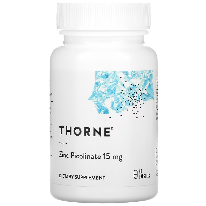 Пиколинат цинка / Zinc Picolinate, Thorne Research, 15 мг, 60 капсул