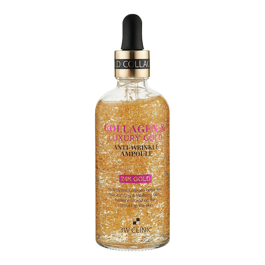 Антивозрастная сыворотка для лица с золотом и коллагеном 3W Clinic Collagen & Luxury Gold Anti-Wrinkle Ampoule