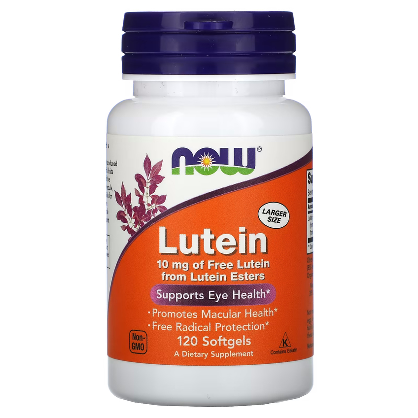 Лютеїн / Lutein, Now Foods, 10 мг, 120 гелевих капсул