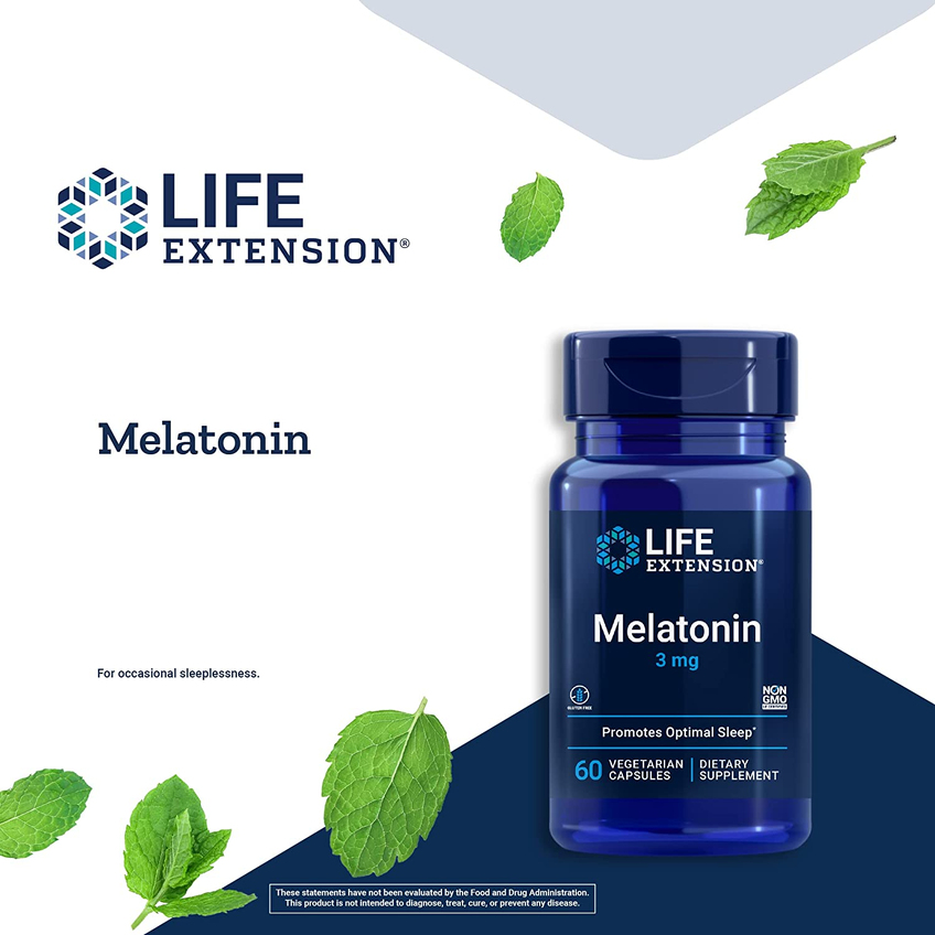 Мелатонин / Melatonin, Life Extension, 3 мг, 60 капсул