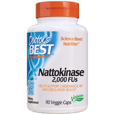 Наттокиназа / Nattokinase, Doctor's Best, 2000 FU, 90 капсул