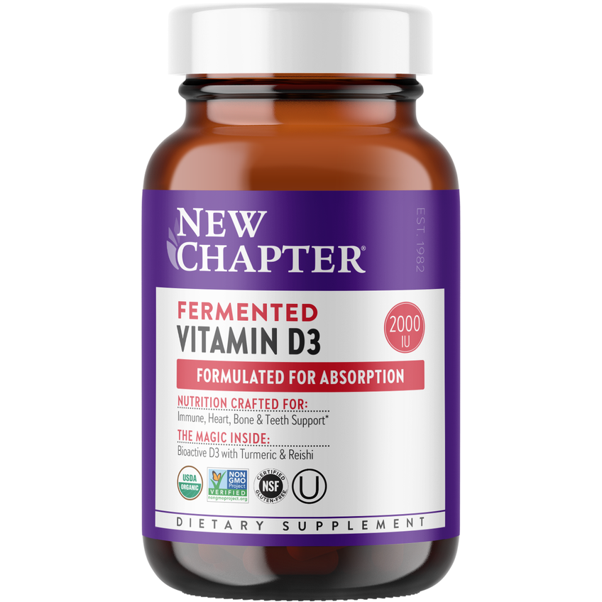 Ферментированный витамин D3 / Fermented Vitamin D3, New Chapter, 50 мкг, 30 таблеток