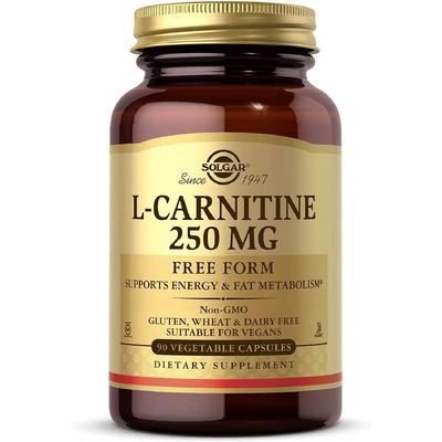 L-карнитин / L-Carnitine, Solgar, 250 мг, 90 вегетарианских капсул
