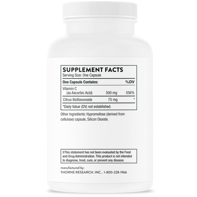 Витамин С с флавоноидами / Vitamin C with Flavonoids, Thorne Research, 500 мг, 180 капсул