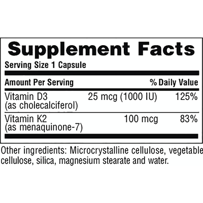Вітамін D3 та вітамін K2 / Vitamins D3 & K2, Nature's Plus, 90 капсул