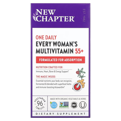Мультивітаміни для жінок віком від 55+ (один раз в день) / One Daily Every Woman's Multivitamin 55+, New Chapter, 96 таблетки