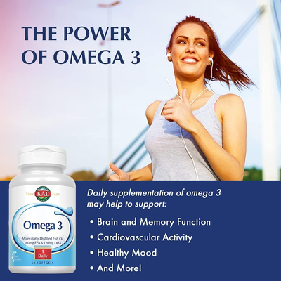 Омега-3 / Omega-3 Fish 180/120, KAL, 1000 мг, 120 гелевих капсул