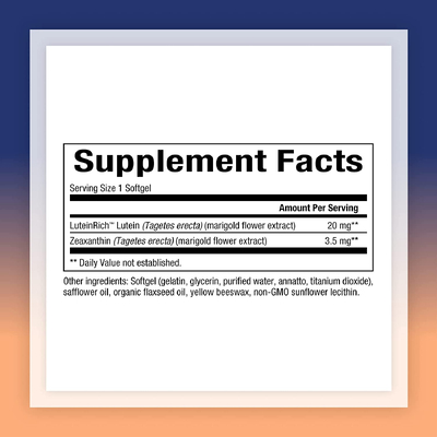 Лютеин / Lutein, Natural Factors, 20 мг, 120 гелевых капсул