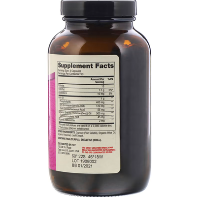 Масло антарктического криля для женщин / Antarctic Krill Oil for Women, Dr. Mercola, 270 капсул