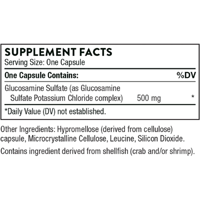 Сульфат глюкозаміну / Glucosamine Sulfate, Thorne Research, 500 мг, 180 капсул
