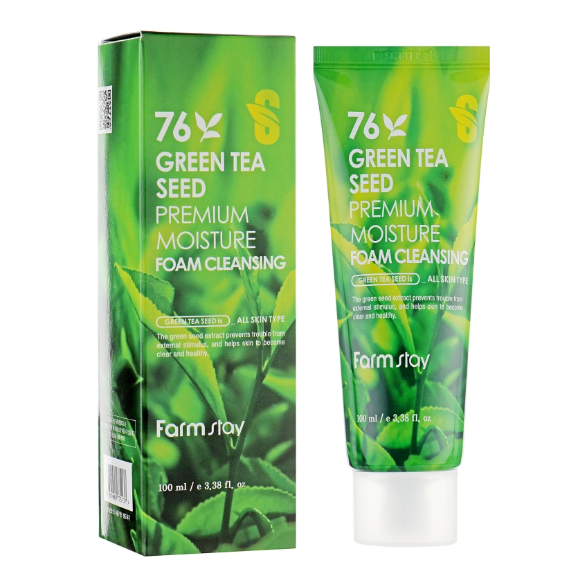 Очищающая пенка с семенами зеленого чая FarmStay Green Tea Seed Premium Moisture Foam Cleansing