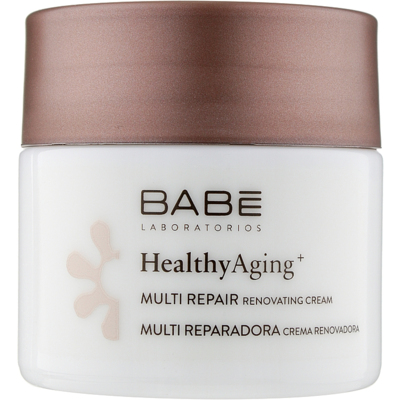 Нічний мультивідновлюючий крем з антивіковим комплексом Babe Laboratorios Healthy Aging Multi Repair Renovating Cream